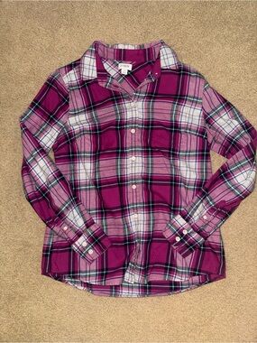 J. Crew Girls Fuchsia Plaid Button-Down Shirt
